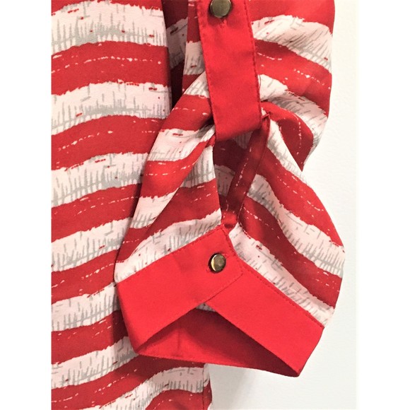 Antilia Femme Red and White Striped Top Women's Large - Picture 10 of 10